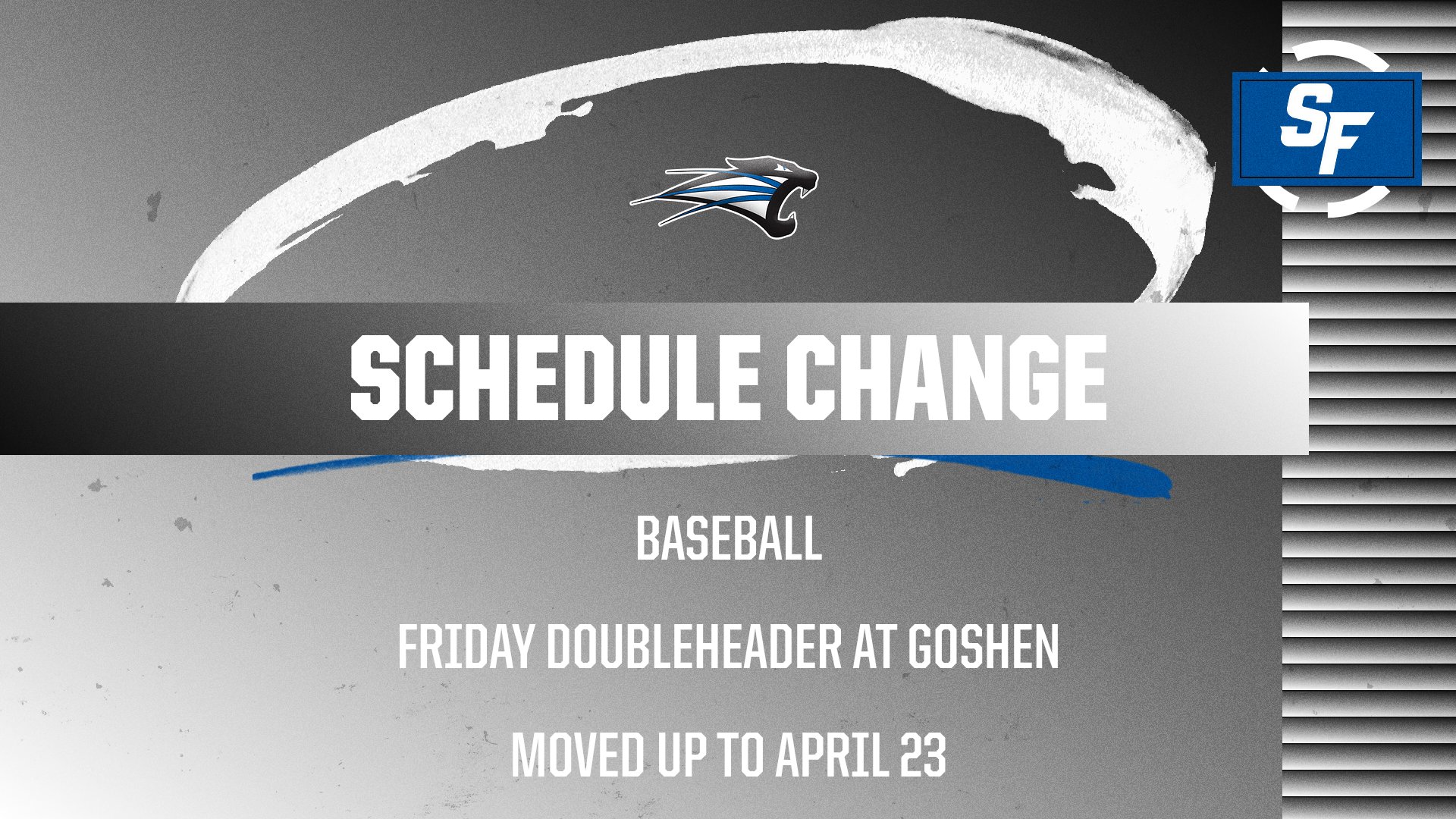 Schedule Change: Friday Baseball Doubleheader Moved Up to April 23
