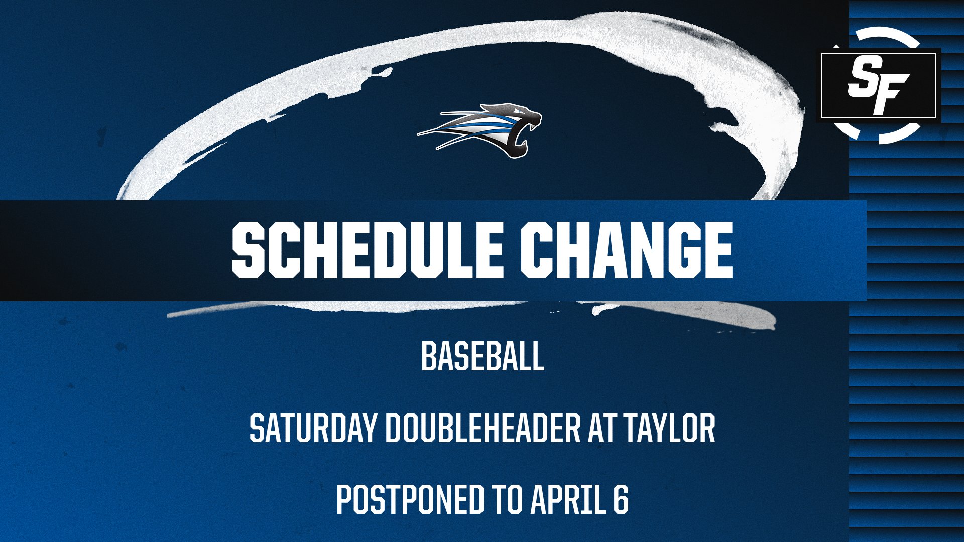 Schedule Change: Saturday Baseball Doubleheader Postponed to April 6